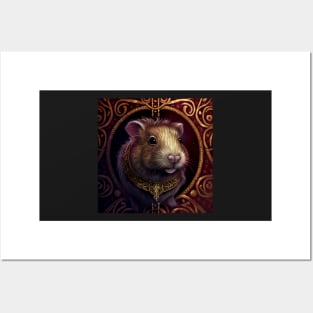 Dark Fantasy Guinea Pig Emblem Posters and Art